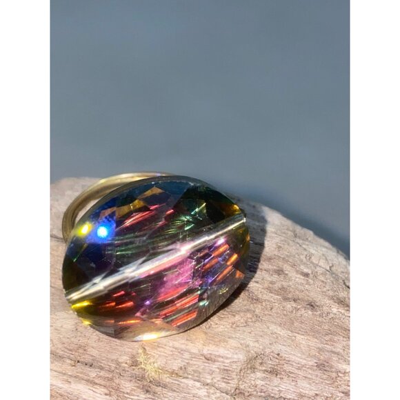 Handcrafted Wire Wrapped Multi-Color Gemstone Ring Size 8 - Picture 7 of 16